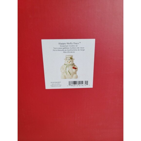 Lenox NEW Snowman cookie jar happy holly days collectible Xmas - Picture 2 of 6
